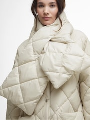 Barbour® Cream Brigitte Detachable Scarf Puffer Coat - Image 4 of 7