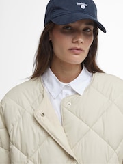 Barbour® Cream Brigitte Detachable Scarf Puffer Coat - Image 5 of 7