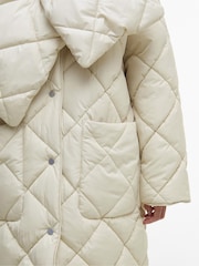 Barbour® Cream Brigitte Detachable Scarf Puffer Coat - Image 6 of 7