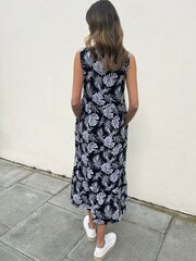 Threadbare Black V-Neck Tiered Midi Dress - Image 2 of 4