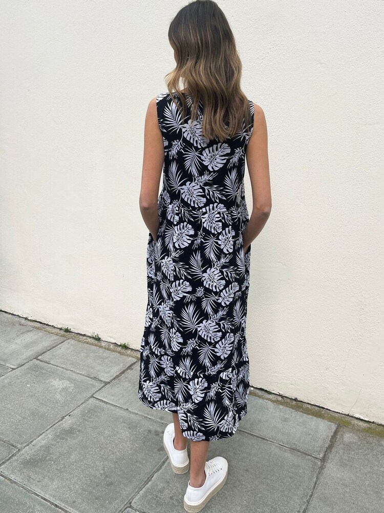 Threadbare Black V-Neck Tiered Midi Dress - Image 2 of 4