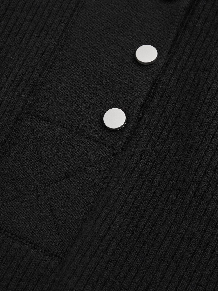 Reiss Black Emily Wool Blend Button Detail Top - Image 6 of 6 Reiss Black Emily Wool Blend Button Detail Top - Image 6 of 6