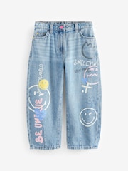 Denim SmileyWorld® 100% Cotton Barrel Jeans (3-16yrs) - Image 2 of 9