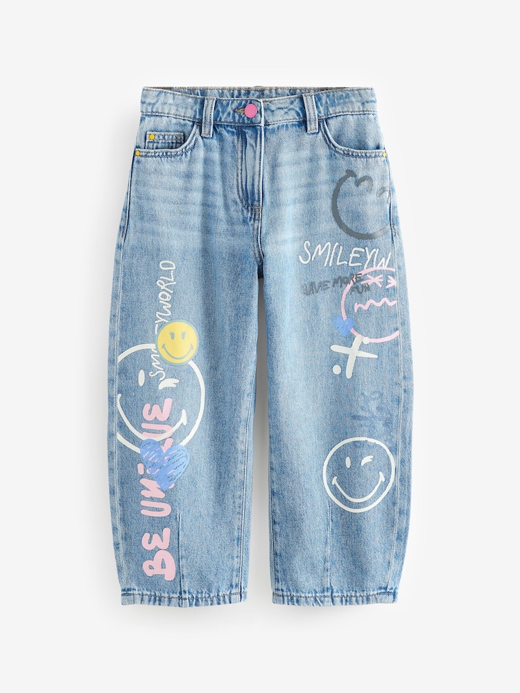 Denim SmileyWorld® 100% Cotton Barrel Jeans (3-16yrs) - Image 2 of 9