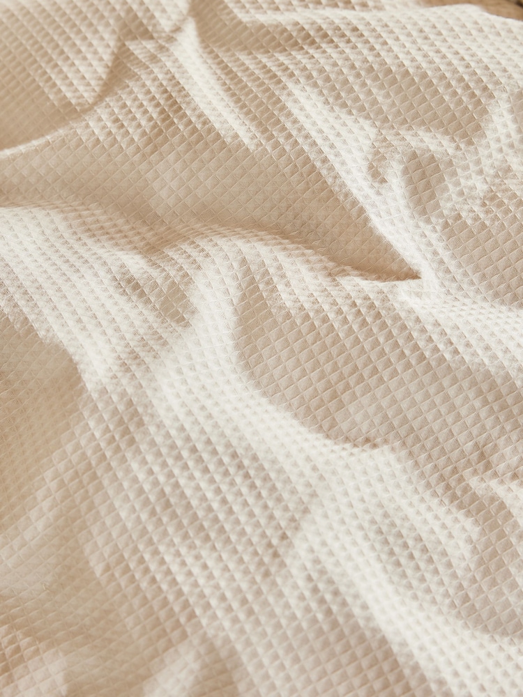 Natural Waffle Duvet Cover and Pillowcase Set - Image 3 of 4