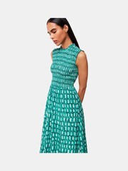 Whistles Green Petite Linked Smudge Heidi Dress - Image 4 of 5