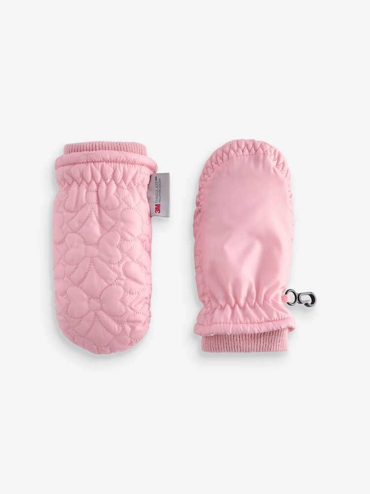 Pink Bow Ski Mittens (3mths-6yrs) - Image 1 of 5 Pink Bow Ski Mittens (3mths-6yrs) - Image 1 of 5