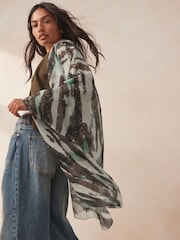 Green Foil Plissé Lightweight Scarf - Image 2 of 6