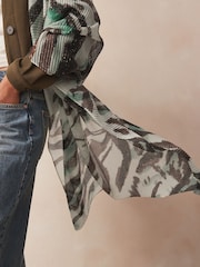 Green Foil Plissé Lightweight Scarf - Image 3 of 6