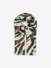 Green Foil Plissé Lightweight Scarf - Image 4 of 6
