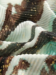 Green Foil Plissé Lightweight Scarf - Image 5 of 6
