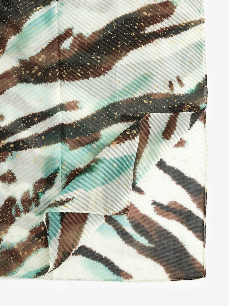 Green Foil Plissé Lightweight Scarf - Image 6 of 6