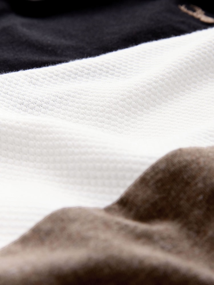 Noir/Tan - Manches longues Block 100% Cotton T-shirt - Image 6 of 7