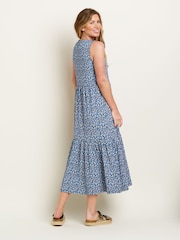 Brakeburn Blue 100% Cotton Brushed Camo Notch Maxi Dress - Image 2 of 4