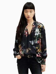 AllSaints Black Mara Sanibel Top - Image 3 of 6