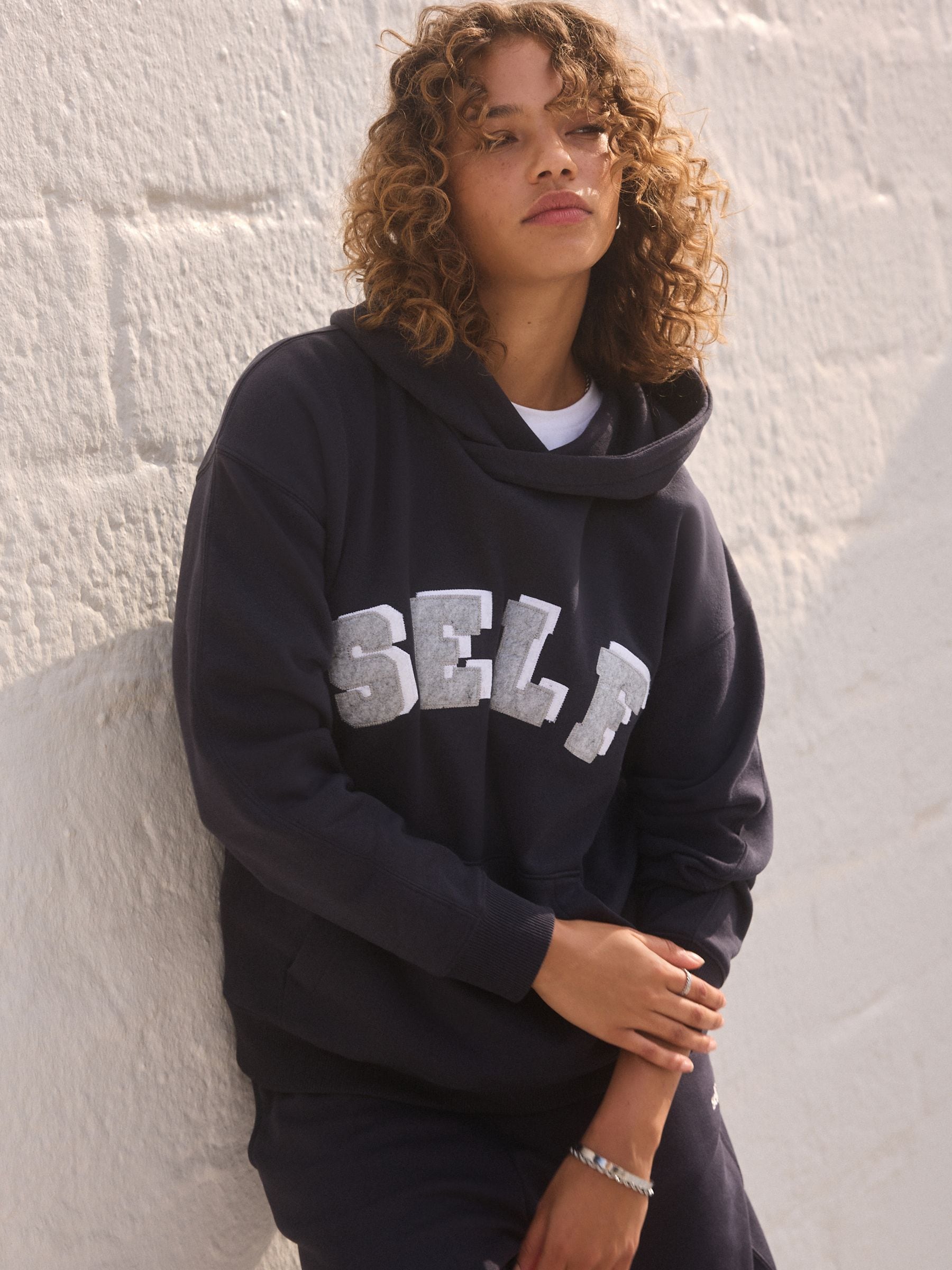 Buy Self. Navy Hoodie from Next Luxembourg