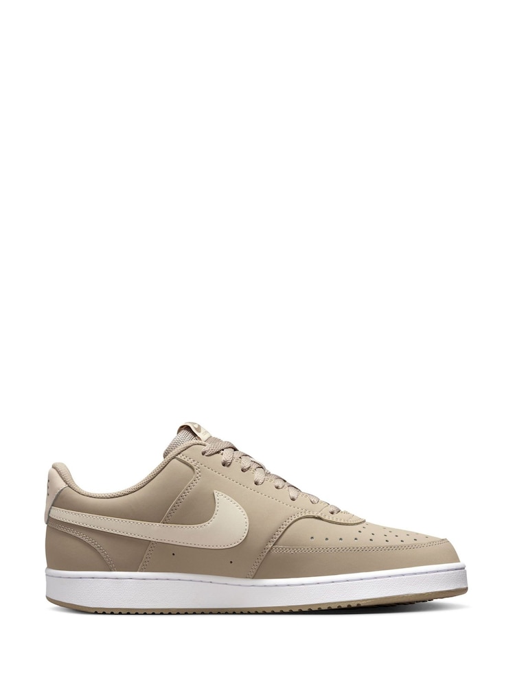 Nike Khaki/White Court Vision Low Trainers - Image 1 of 10