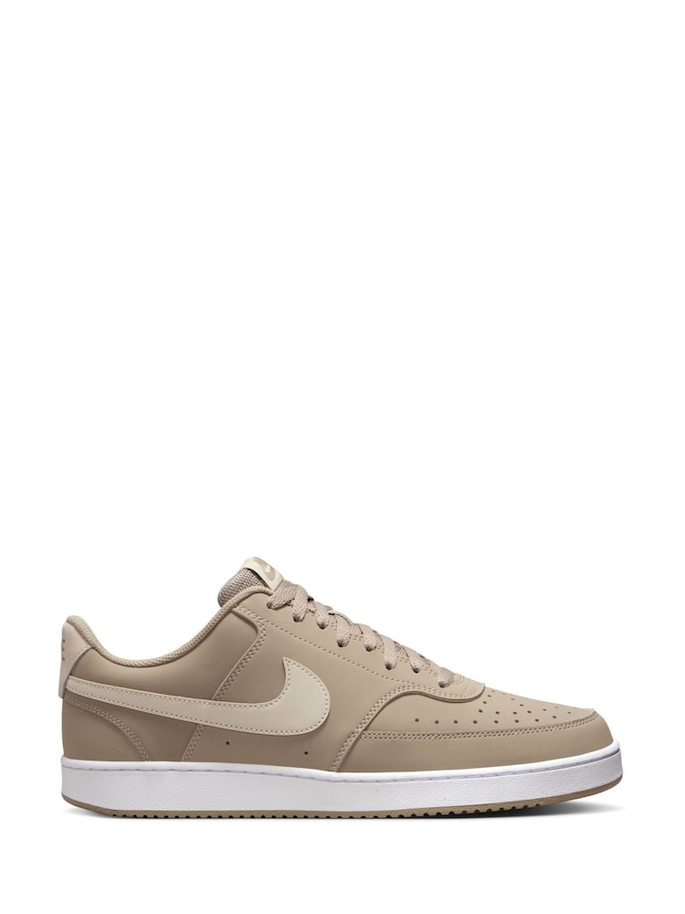 Nike Khaki/White Court Vision Low Trainers - Image 3 of 10
