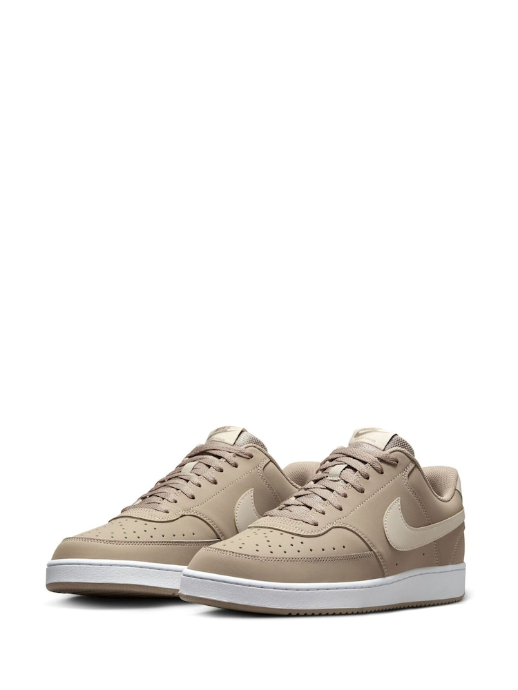 Nike Khaki/White Court Vision Low Trainers - Image 5 of 10