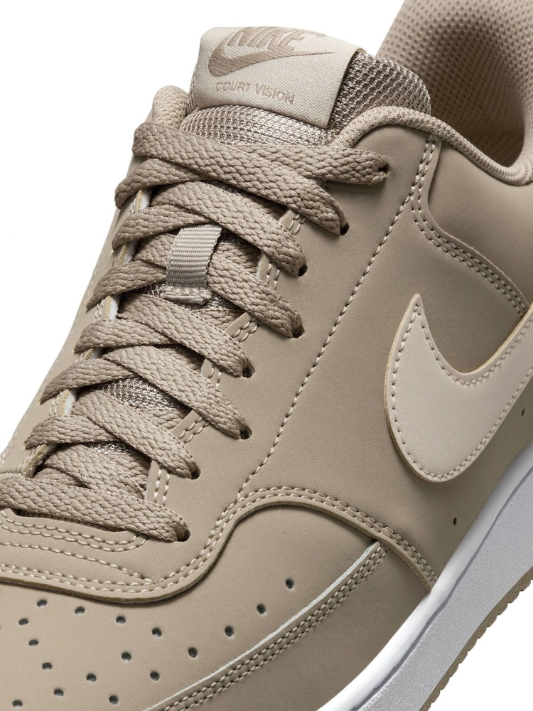 Nike Khaki/White Court Vision Low Trainers - Image 9 of 10