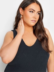 Yours Curve Blue Scallop Hem Vest - Image 4 of 5