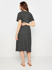 Long Tall Sally Black Spotted Flutter Sleeve Dress - Image 2 of 4
