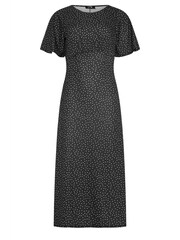 Long Tall Sally Black Spotted Flutter Sleeve Dress - Image 4 of 4