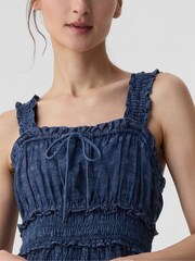 Gap Blue Denim DÔEN Eyelet Midi Dress - Image 4 of 4