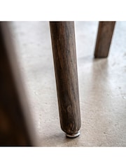 Gallery Home Dark Wood Temara Oak Style 4 Seater Round Dining Table - Image 2 of 5