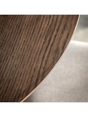 Gallery Home Dark Wood Temara Oak Style 4 Seater Round Dining Table - Image 3 of 5