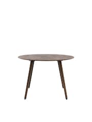 Gallery Home Dark Wood Temara Oak Style 4 Seater Round Dining Table - Image 4 of 5