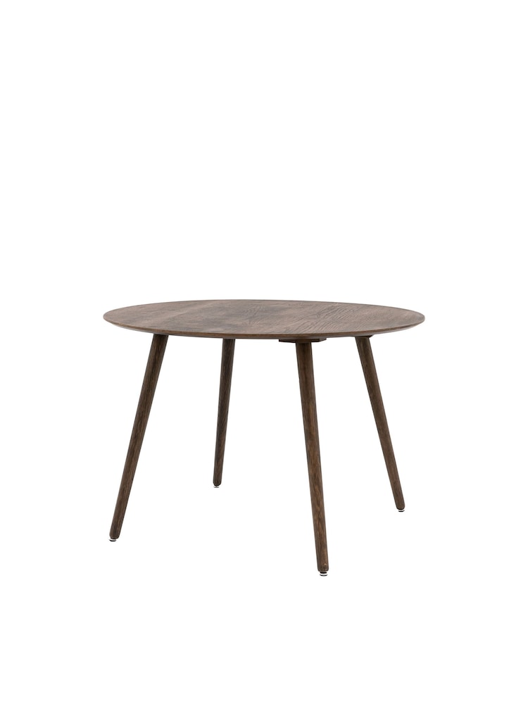 Gallery Home Dark Wood Temara Oak Style 4 Seater Round Dining Table - Image 5 of 5 Gallery Home Dark Wood Temara Oak Style 4 Seater Round Dining Table - Image 5 of 5