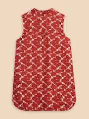 White Stuff Red Evelyn Sleeveless 100% Linen Tunic - Image 6 of 7