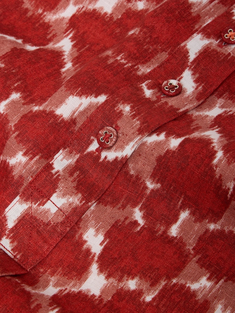 White Stuff Red Evelyn Sleeveless 100% Linen Tunic - Image 7 of 7