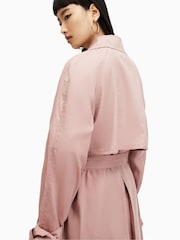 AllSaints Pink Kikki Trench Coat - Image 4 of 7