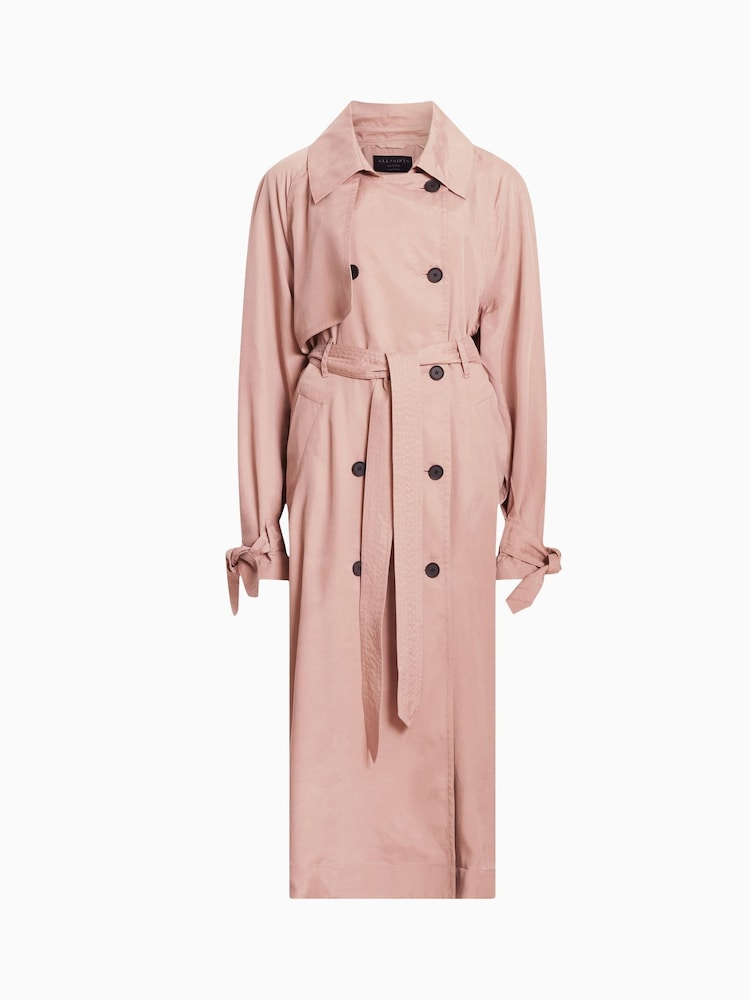 AllSaints Pink Kikki Trench Coat - Image 7 of 7