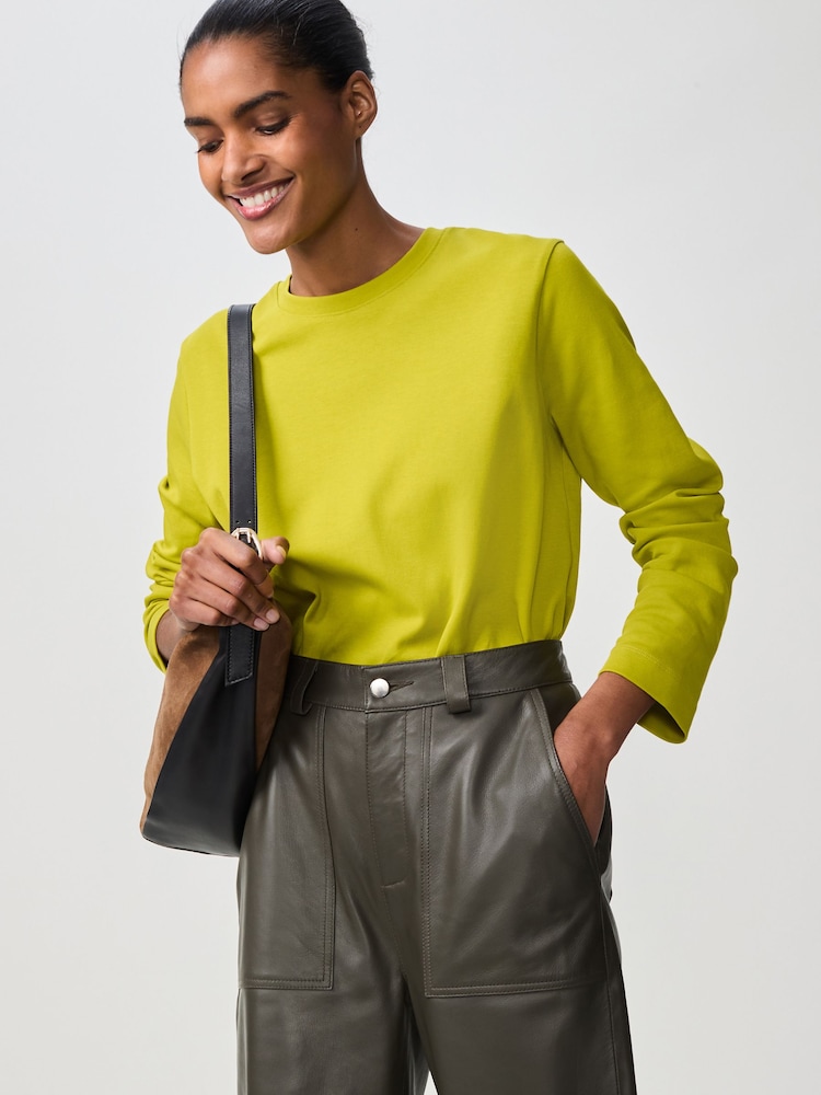 Green Long Sleeve Heavyweight Crew Neck T-Shirt - Image 4 of 9