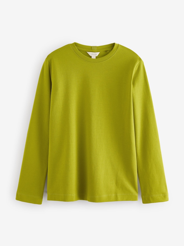 Green Long Sleeve Heavyweight Crew Neck T-Shirt - Image 6 of 9