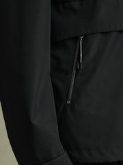 Reiss Navy Earlsfield Drawstring Hem Technical Hooded Jacket - Image 3 of 6