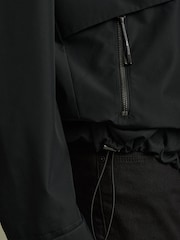 Reiss Navy Earlsfield Drawstring Hem Technical Hooded Jacket - Image 5 of 6