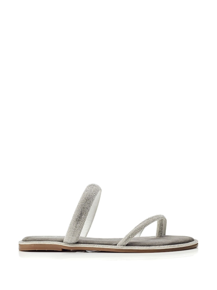 Moda in Pelle Ottie Toe Loop Glitz Sliders - Image 1 of 4