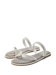 Moda in Pelle Ottie Toe Loop Glitz Sliders - Image 2 of 4