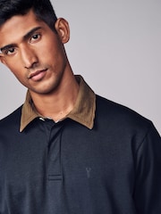 Navy Blue Long Sleeve Rugby Shirt - Image 4 of 7