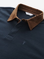 Navy Blue Long Sleeve Rugby Shirt - Image 6 of 7