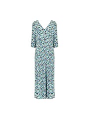 Ro&Zo Green Blurred Daisy Print V-Neck Midi Dress - Image 9 of 10