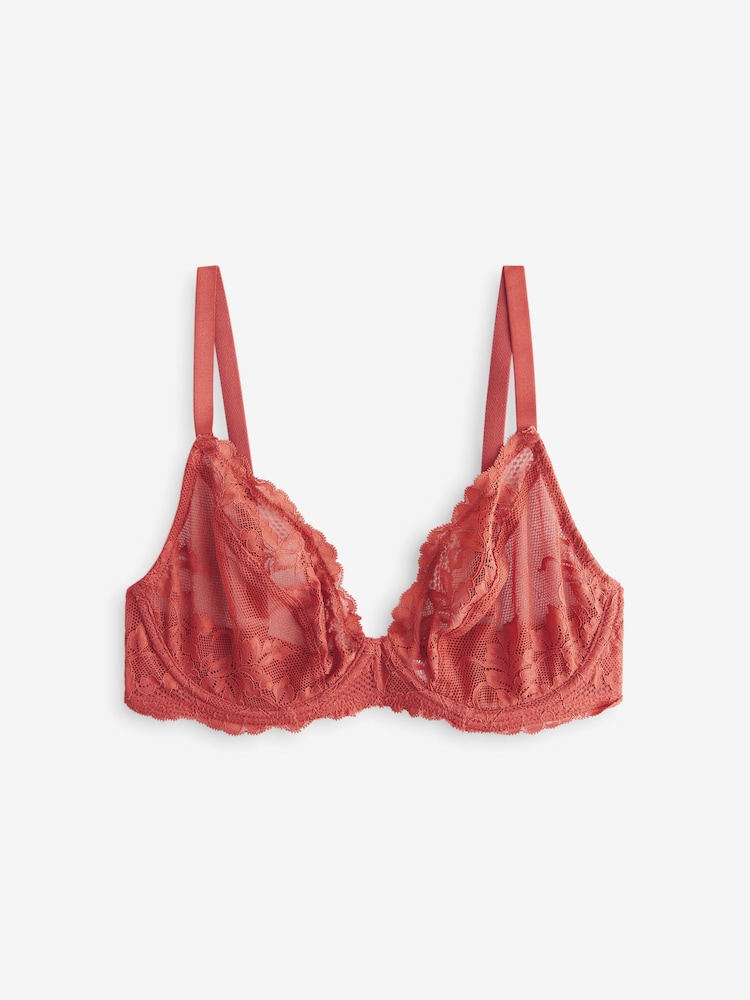Blanc/Rouille - Soutien-gorge en dentelle DD+ 2 Pack - Image 7 of 10