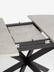 Monza Faux Leather Dark Grey Set of Arona Faux Leather Sawyer Dining Chairs and Extending Dining Table - Image 10 of 12