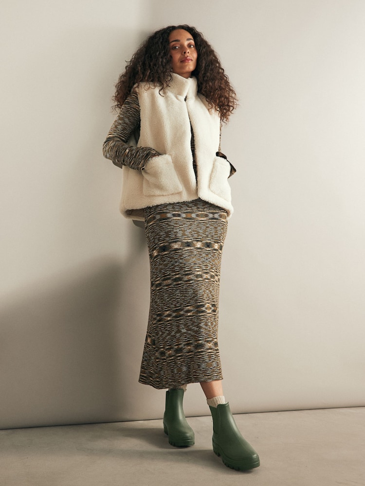 Khaki Green Faux Fur Lined Ankle Wellies - Image 2 of 9