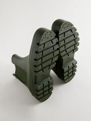 Khaki Green Faux Fur Lined Ankle Wellies - Image 6 of 9