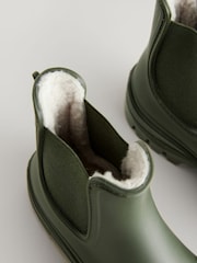 Khaki Green Faux Fur Lined Ankle Wellies - Image 7 of 9